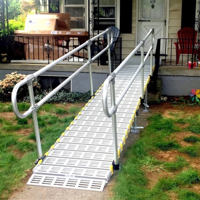 Roll-a-ramp 30-inch Modular Ramp With Both Side Loop End Handrail 