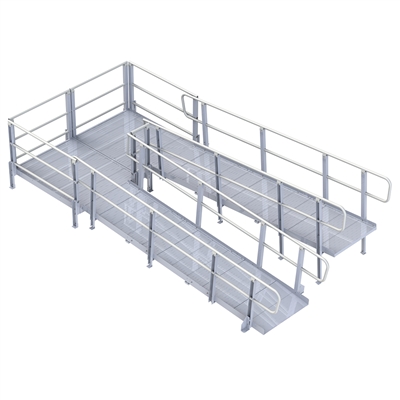 PVI Modular XP Ramp, with Handrails, 48 Inches Wide - Modular ...